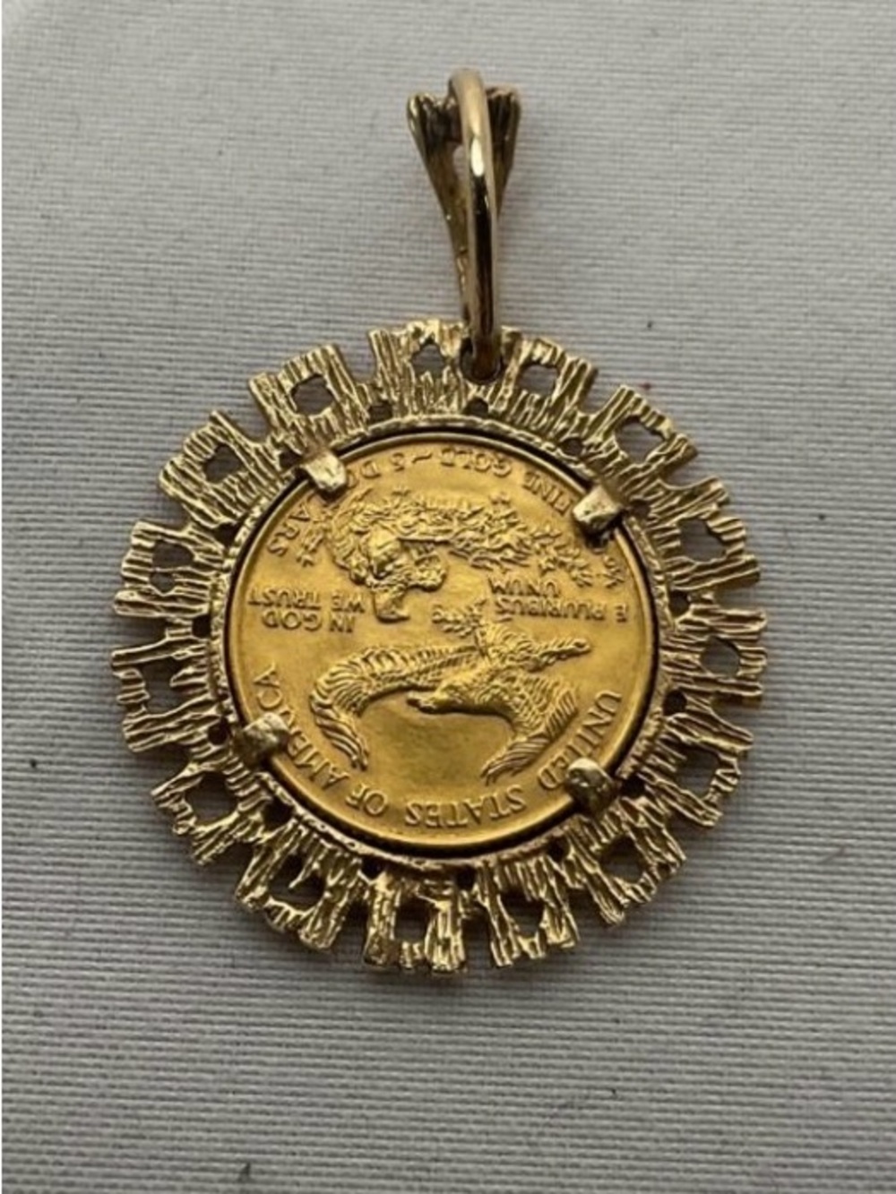 22K Gold Liberty Coin in 14k Gold Case Pendant 6.41g - Picture 2 of 4